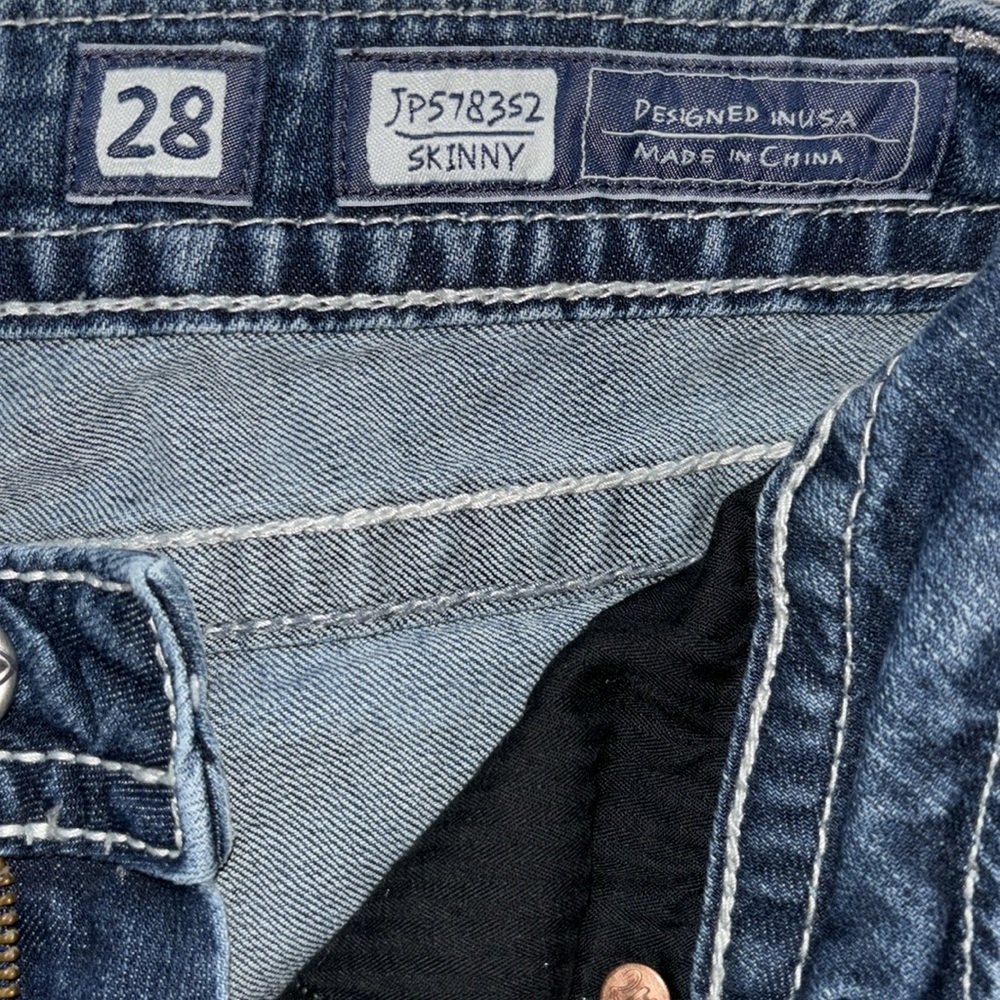 Miss Me Fleur De Lis Skinny Denim, Size 28 - Picture 11 of 16